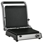 Kontaktgrill Elektrisk Grill 2000W Bordsgrill Bbq Med Justerbar Termostat 180 Grader Hopfällbar Rostfritt Stål Silver + Svart 36