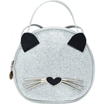 Mini Leopards axelväska crossbody väska handväska söt katt väska rund myntbräda（vit） White