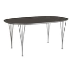 Fritz Hansen - B617 Superellips, 130x300 cm, Laminat, Grå, Krom - Spisebord - designer_arne_jacobsen,Bruno Mathsson,Piet Hein - Grå - Metall/Tre