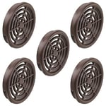 cyclingcolors 5x Grille de ventilation aération ronde plastique diamètre encastrement 43mm hauteur 7mm cache protection plafond mur menuiserie, marron foncé