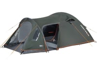 High Peak Dome Tent Kira 4.1 (Dark Green/Grey, With Tunnel Porch, Climate Protection 80)