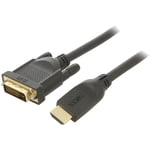 Cable dvi-d male hdmi male 3m noir