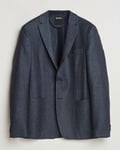 Zegna Unconstructed Wool/Cashmere Blazer Dark Blue