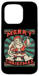 Coque pour iPhone 15 Pro Merry X-Mas Pull de Noël moche Père Noël