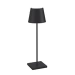 Zafferano, Lampe Poldina Pro, Lampe de Table Rechargeable et Sans Fil avec Contrôle Tactile, Utilisable également comme Lampe d'Extérieur, Dimmer 2200-3000 K, Hauteur 38 cm, Couleur Noir