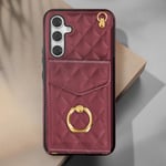 Corded Case for Samsung Galaxy A54 5G with Wallet Back and Bordeaux Ring