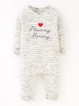 Mini V by Very Unisex I Love Mummy Romper - Grey, Grey, Size Age(Months): 0-3 Months (14.5Lbs)