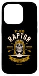 Coque pour iPhone 14 Pro F 22 Raptor avion avion crâne style vintage