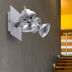 Applique Murale Lampe Spot Luminaire Sportif 2 à Flammes Mobile Argent 2x GU10