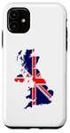 Coque pour iPhone 11 Drapeau carte du Royaume-Uni