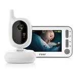 Reer Babycam L Babyphone Vidéo avec Écran Ecoute-Bébé TFT, Blanc, 4.3 Pouces, 1 Unité