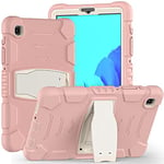 Coque de Protection intégrale pour Samsung Galaxy Tab A7 Lite 8,7" avec béquille - 3 Couches - Résistante aux Chocs - pour Galaxy Tab A7 Lite 2021 - Rose