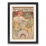 Big Box Art Biscuits Lefevre by Alphonse Mucha Framed Wall Art Picture Print Ready to Hang, Black A2 (62 x 45 cm)