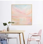 ZXXFR Hand-Painted Oil Painting,Modern Large Size Abstract Large Size Pink Clouds Oil Painting On Canvas For Living Room Decor Handmade Decoration Abstract Colorful Art Picture,50X50Cm No Frame