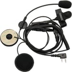 Motorcycle Helmet Headset Earpiece Mic For Baofeng Kenwood TYT Radio K Port 2Pin