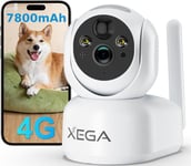 3G/4G Lte Camera Surveillance Interieure Sans Fil Batteries Avec Carte Sim, 2K Ip Caméra Pour Bébé/Animaux, 355° Ptz Camera V