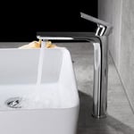 Mitigeur de Lavabo Pour Vasque - HOMELODY - Robinet SDB haute qualité - Bec Haut - Chromé - Economie d'eau