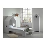 Paris Prix - Pack - Lit Cabane Enfant & Armoire Casami Blanc & Gris