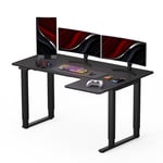 SANODESK Bureau Assis Debout - Bureau Gaming en Forme de L Réglable en Hauteur, 2 Moteur Electrique Double avec 4 Pieds, 4 Emplacements de Mémoire (Noir, 160x110cm)