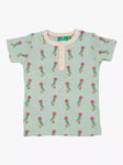 Little Green Radicals Baby Woodpecker Button T-Shirt, Powder Blue