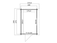 Lean-to bod i trä Vanda 1,8x2,75x2,68m, 28mm, Mörkgrå