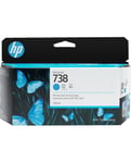 HP 738 130-ml Cyan DesignJet Ink Cartridge cartouche d'encre 1 pièce(s) Original Rendement standard