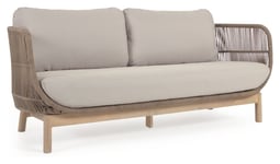 Kave Home Catalina 3-pers. Loungesofa m. beige rep, Acacietre