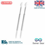 3DS XL LL Stylus White & Silver Metal Retractable Touch Pen for Nintendo 2 Pack