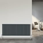 NRG 600x1428 Horizontal Flat Panel Designer Radiators Radiator Bathroom Heater Central Heating Radiators Rad Double Column Anthracite