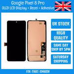 Google Pixel 8 Pro OLED LCD Touch Screen Display Digitizer+Frame Bezel+Adhesive