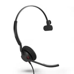 Jabra Engage 50 II Wired Mono Headset with Noise-Cancelling 3-Mic Technology and USB-A Cable, Ultra-Lightweight - Works with All Leading Unified Communications Platforms such as Zoom & Unify - Black