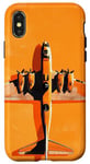 Coque pour iPhone X/XS Orange B-17 Flying Fortress Design géométrique minimaliste