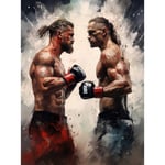 Cage Fight Oil Paint Artwork Combat Mixed Martial Arts Boxing Wrestling Unframed Wall Art Print Poster Home Decor Premium