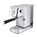 GRIFEMA GC3003, Cafetière Expresso et Cappuccino, Machine à Cafe 1350W, Machine Expresso Automatique (Largeur : 145MM), Buse Vapeur, 20 Bars, Alliage d'aluminium, Argent, Exclusivité Amazon