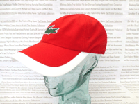 LACOSTE Baseball Cap Mens Red Hat Light Polyester Breeze Sport Caps BNWT R£45