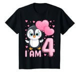 Youth I Am 4 Cute Penguin Kids Four Years Old 4th Birthday T-Shirt