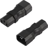 Adaptateur C13 vers C14,Adaptateur de Prise Secteur IEC 320 C13 Femelle vers C14 mâle,Prise de convertisseur de Puissance IEC Femelle 10 A,Convient pour écran d'ordinateur,Bouilloire.[Y867]