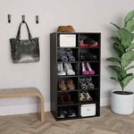 vidaXL Shoe Rack Black 54x34x100 cm Chipboard Container