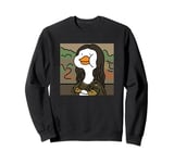 Funny Duck-Lisa Portrait, Hilarious Duck Mona Lisa Art Humor Sweatshirt