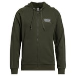 Moschino Mens Sticthed Logo Green Zip Hoodie Cotton - Size Medium