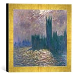 Kunst für Alle 'Image encadrée de Claude Monet Parliament, Reflections on The Thames, 1905, d'art dans Le Cadre de Main de qualité Photos, 30 x 30 cm, Doré Raya