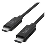 Belkin - Câble USB - 24 pin USB-C (M) pour 24 pin USB-C (M) - USB 2.0 / USB 3.0 / USB 3.2 / USB 4.0 /Thunderbolt 3 / Thunderbolt 4 - 2 m - Alimentation USB (240 W), prise en charge UHD 4K60Hz -...