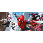 Ag Art - Poster géant - Disney Marvel Avengers Spiderman Miles Morales - 4 personnages qui volent- 202 cm x 90 cm