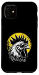 Coque pour iPhone 11 T-shirt amusant de couleur jaune citron, coq portant des lunettes de soleil