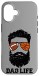 iPhone 16 Football Basketball Dad Messy Hair Beard Football Basketball Case