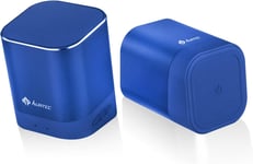 Enceinte Bluetooth Portable At1, Enceintes Sans Fil Doubles Avec Technologie True Wireless Stereo, Basses Puissantes Et Volume Puissant, Bluetooth 4.2 Pour Echo, Ios, Android Et Plus-Bleu