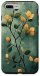 Coque pour iPhone 7 Plus/8 Plus Feuilles Botanique Fleur Plante Dessin Au Trait Vert Sauge