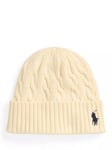 Polo Ralph Lauren Cotton Cable Knit Beanie Hat, Cream