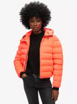 Superdry Padded Hooded Jacket, Hyper Fire Coral