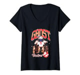 Womens Ghostbusters Cute Stay Puft Loom Group Shot Retro Big Logo V-Neck T-Shirt